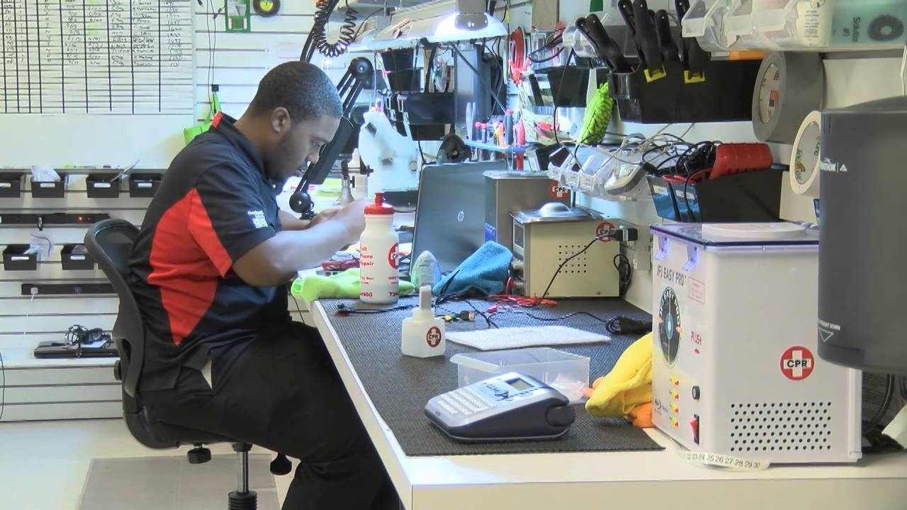 Repair technician at work